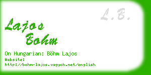 lajos bohm business card